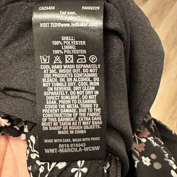 Ted Baker Women 1 4 Jumpsuit Marcila Hazel Halter Neck Wide Leg Black Multi New - Picture 12 of 15